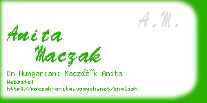 anita maczak business card